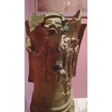 Decorated incense burner representing a warrior, Toltec